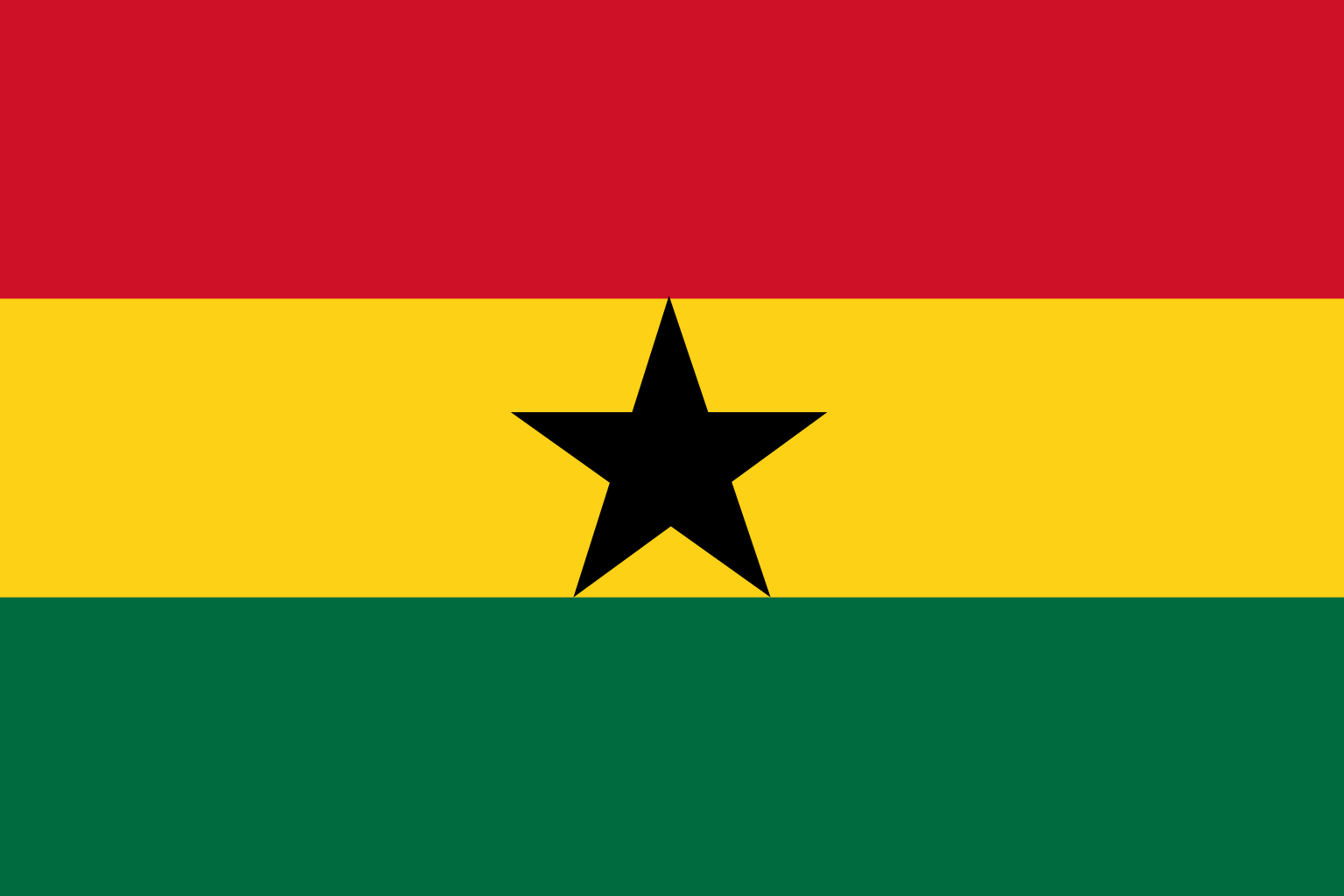 Obr�zek st�tn� vlajky st�tu Ghana - v rozli�en� 1536x1024 - Afrika