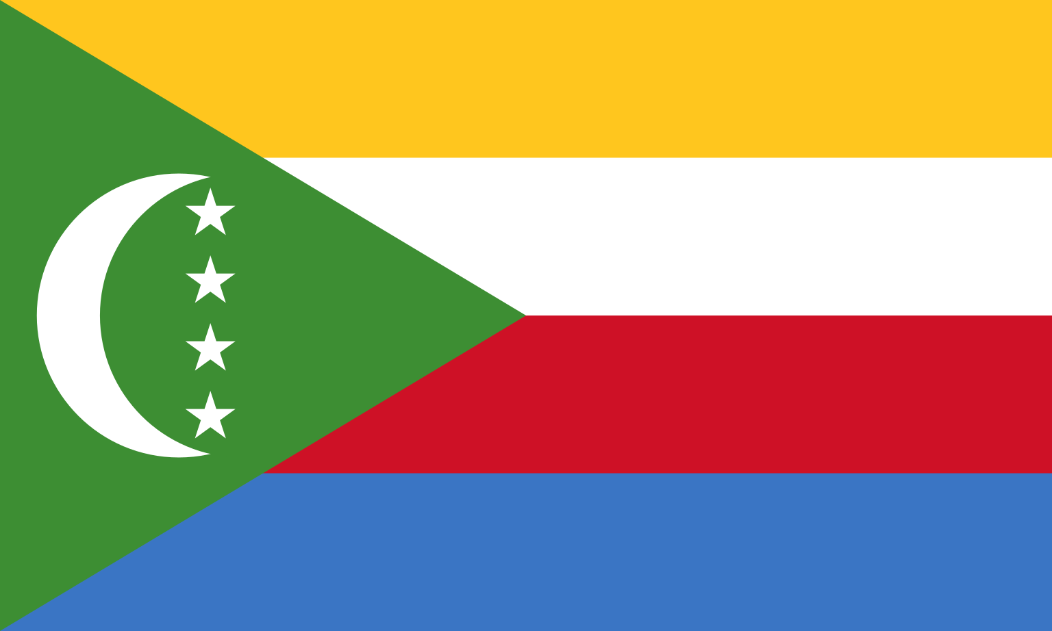 Obrázek státní vlajky státu Komory - v rozlišení 1536x922 - Afrika Obrázek státní vlajky státu Komory - v rozlišení 1536x922 - Afrika