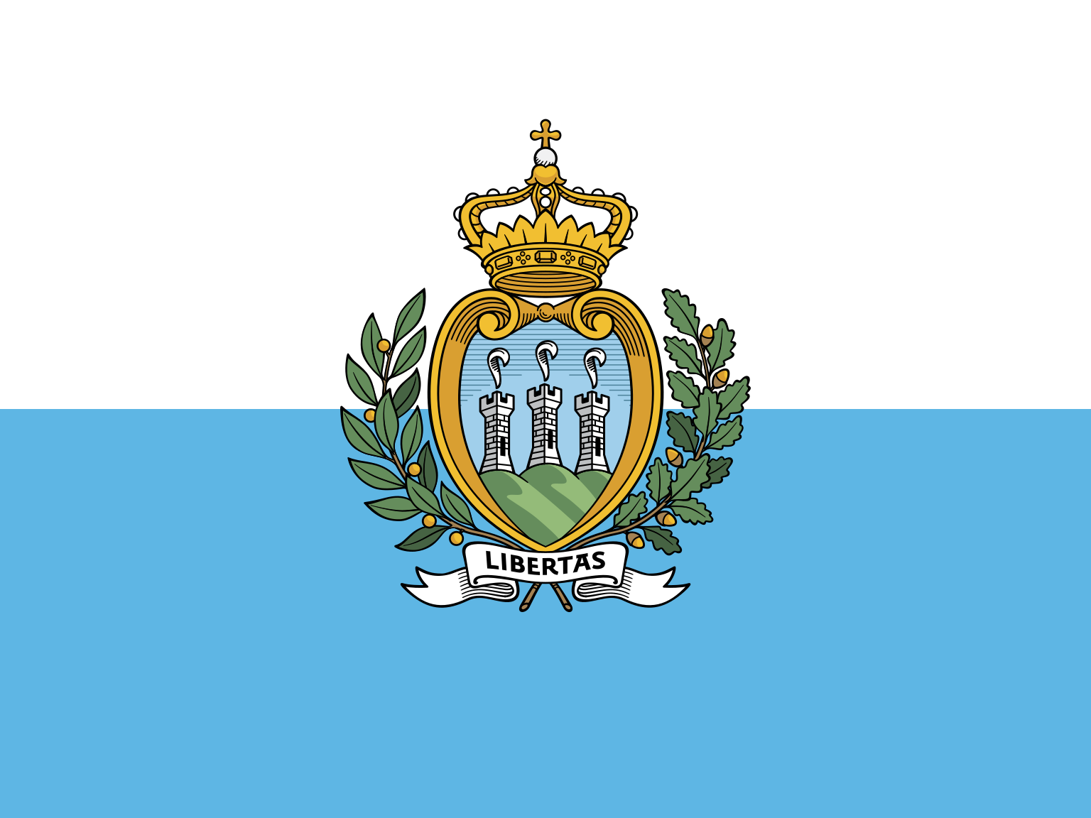 Obr�zek st�tn� vlajky st�tu San Marino - v rozli�en� 1536x1152 - Evropa