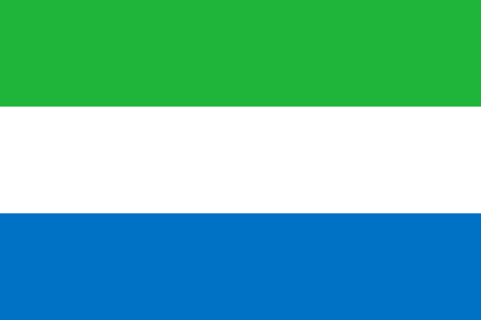 Obr�zek st�tn� vlajky st�tu Sierra Leone - v rozli�en� 1536x1024 - Afrika