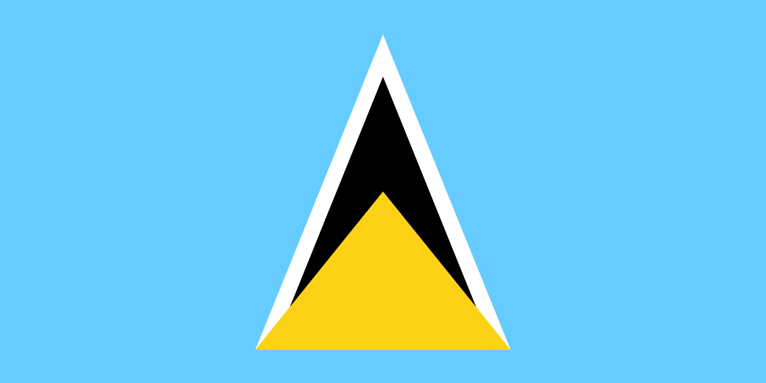 Obr�zek st�tn� vlajky st�tu Svat� Lucie - v rozli�en� 1536x768 - St�edn� Amerika