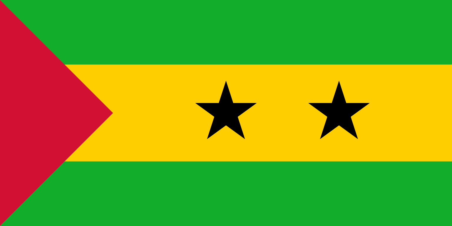 Obr�zek st�tn� vlajky st�tu Svat� Tom� a Princ�v ostrov - v rozli�en� 1536x768 - Afrika