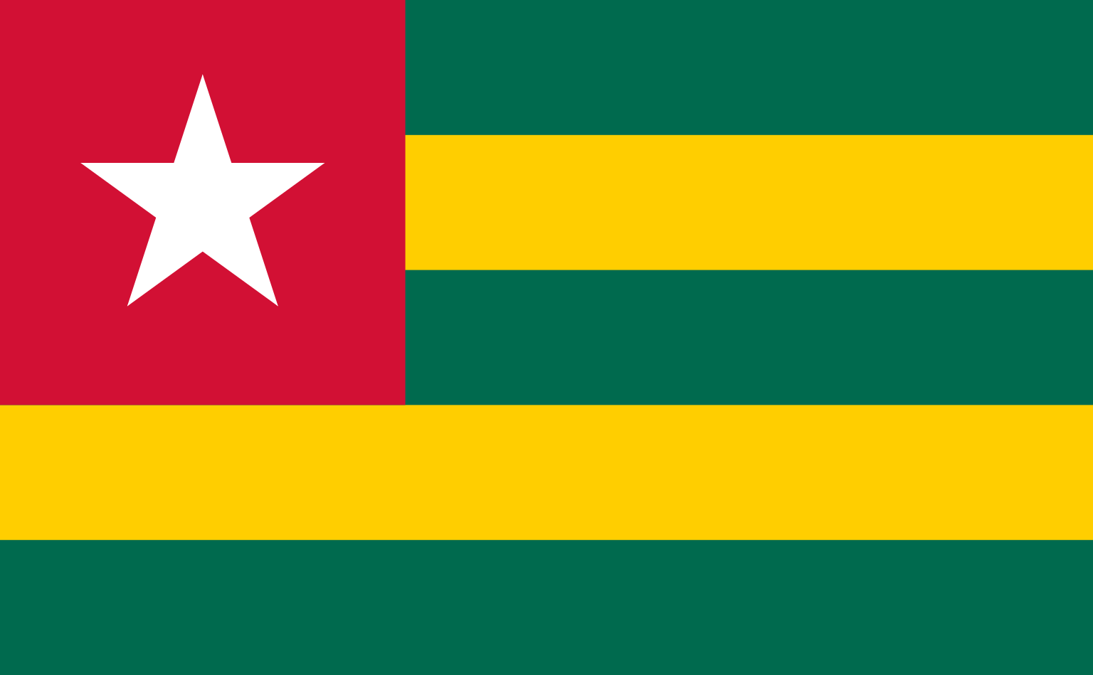 Obrázek státní vlajky státu Togo - v rozlišení 1536x949 - Afrika Obrázek státní vlajky státu Togo - v rozlišení 1536x949 - Afrika
