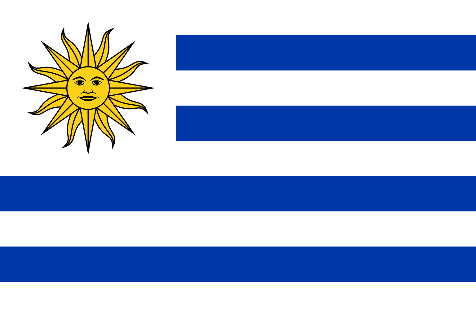 Obr�zek st�tn� vlajky st�tu Uruguay - v rozli�en� 1536x1024 - Ji�n� Amerika