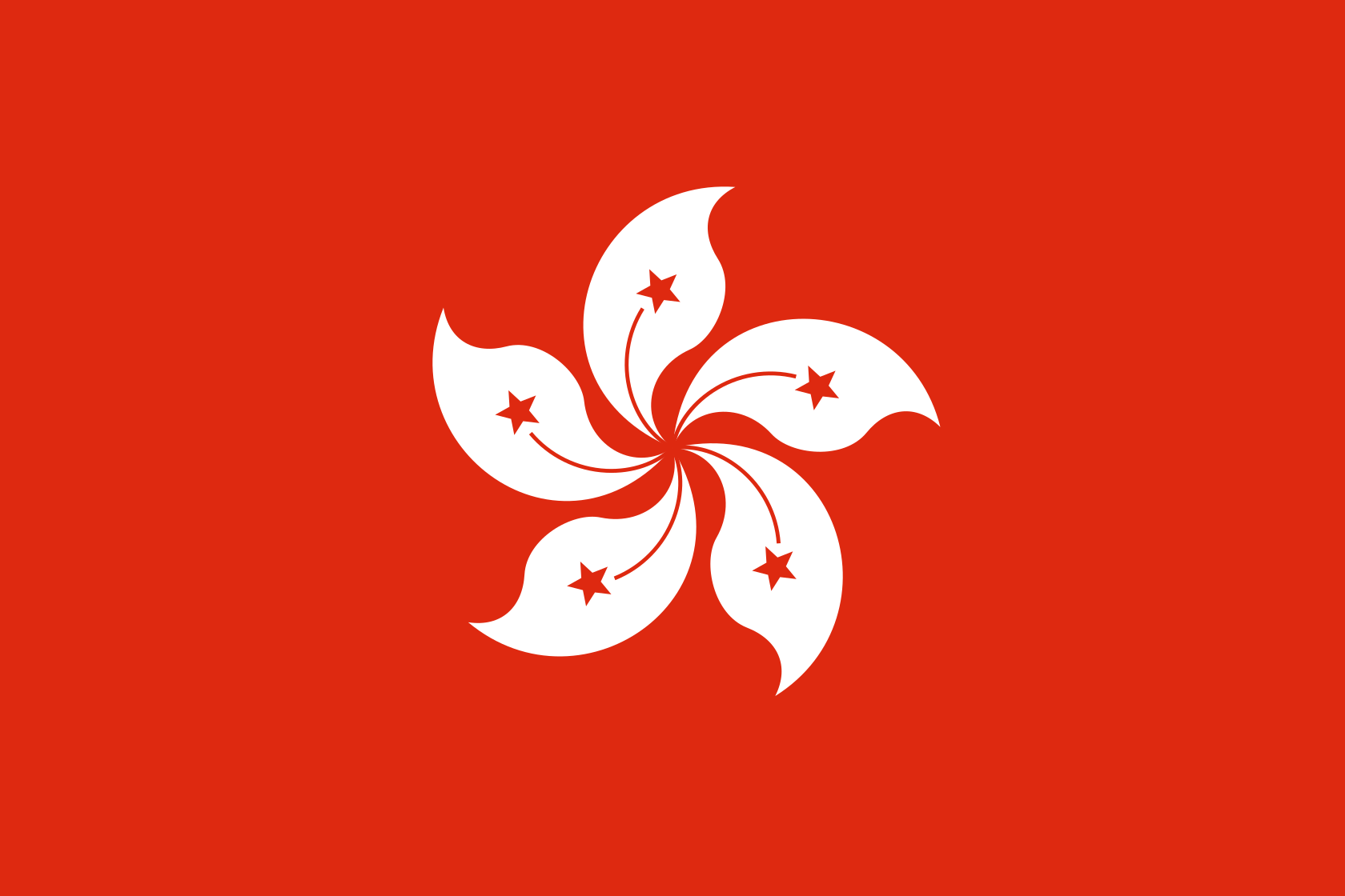 Obr�zek st�tn� vlajky st�tu Hongkong - v rozli�en� 1680x1120 - V�chodn� Asie