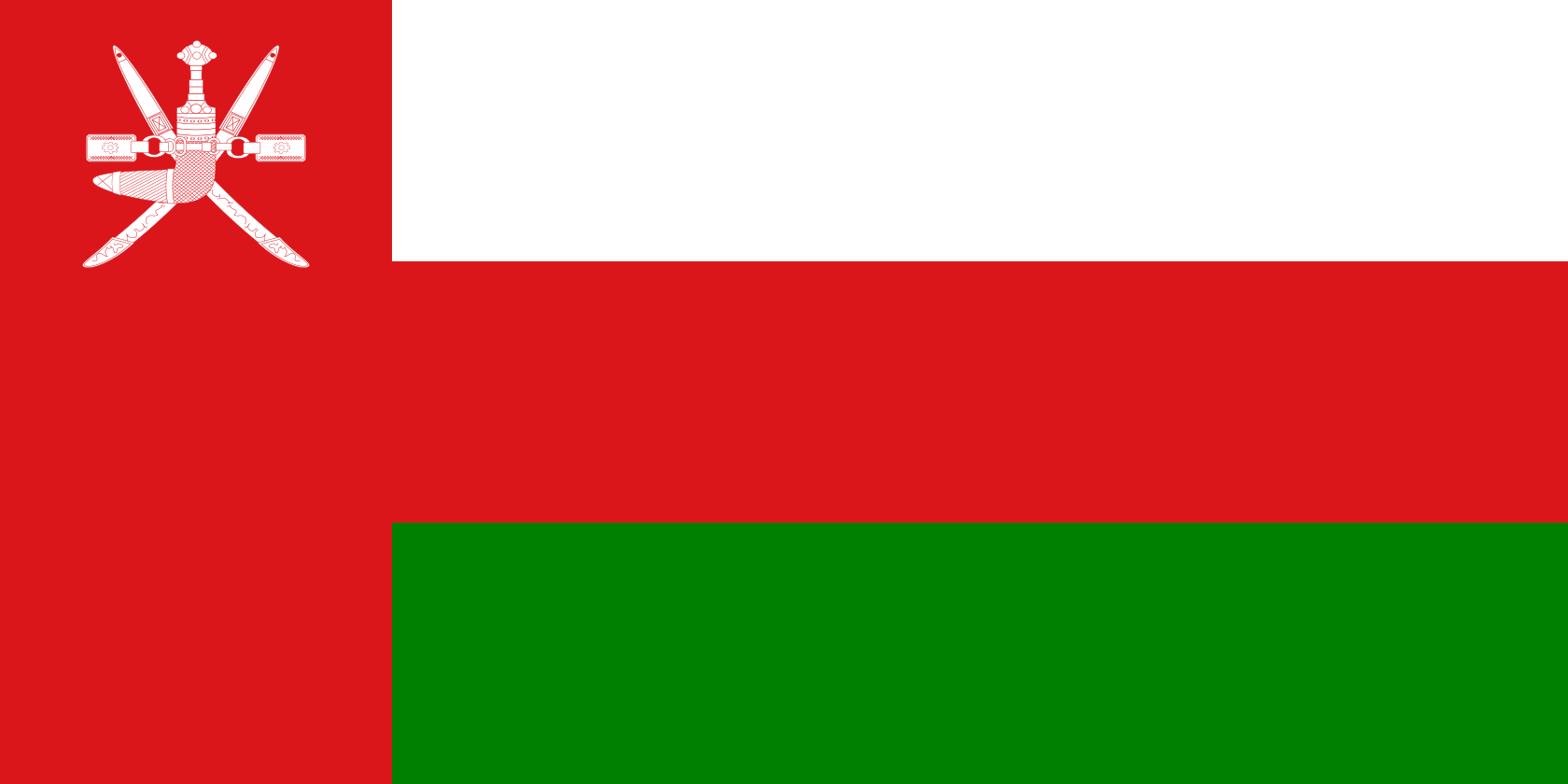 Obrázek státní vlajky státu Omán - v rozlišení 1680x840 - Blízký východ Obrázek státní vlajky státu Omán - v rozlišení 1680x840 - Blízký východ