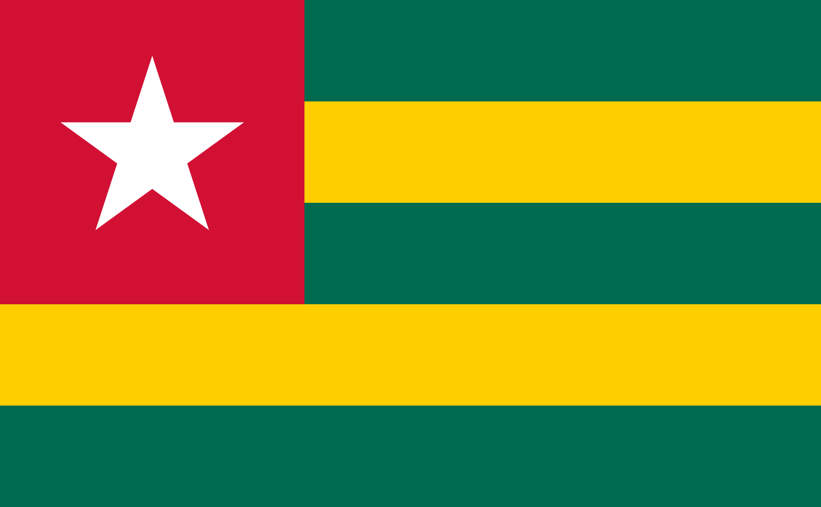 Obrázek státní vlajky státu Togo - v rozlišení 1680x1038 - Afrika Obrázek státní vlajky státu Togo - v rozlišení 1680x1038 - Afrika