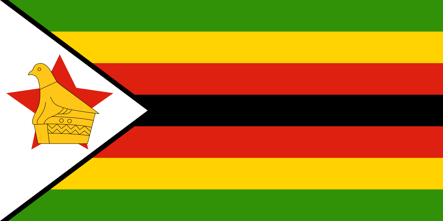 Obrázek státní vlajky státu Zimbabwe - v rozlišení 1680x840 - Afrika Obrázek státní vlajky státu Zimbabwe - v rozlišení 1680x840 - Afrika