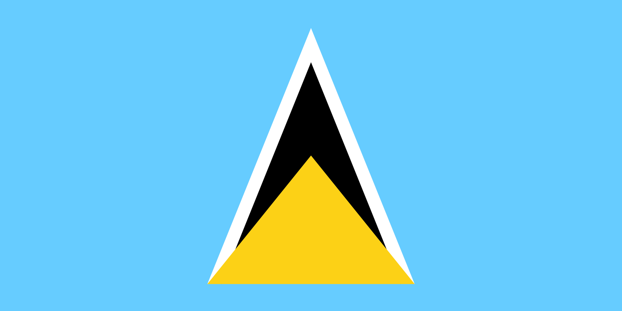 Obr�zek st�tn� vlajky st�tu Svat� Lucie - v rozli�en� 2048x1024 - St�edn� Amerika